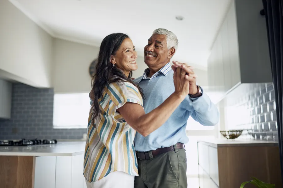 a man and a woman embracing